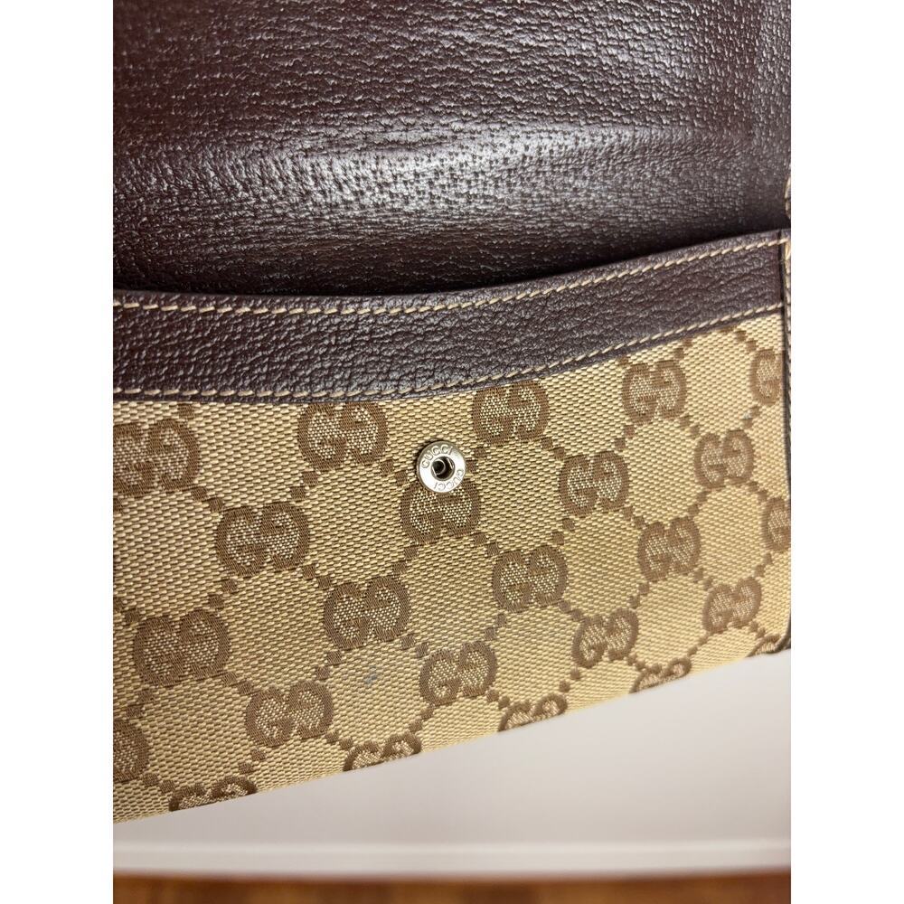 B82 Gucci GG Canvas Bifold Long Wallet‎ Monogram Authentic Maximalist Logo - Picture 4 of 14